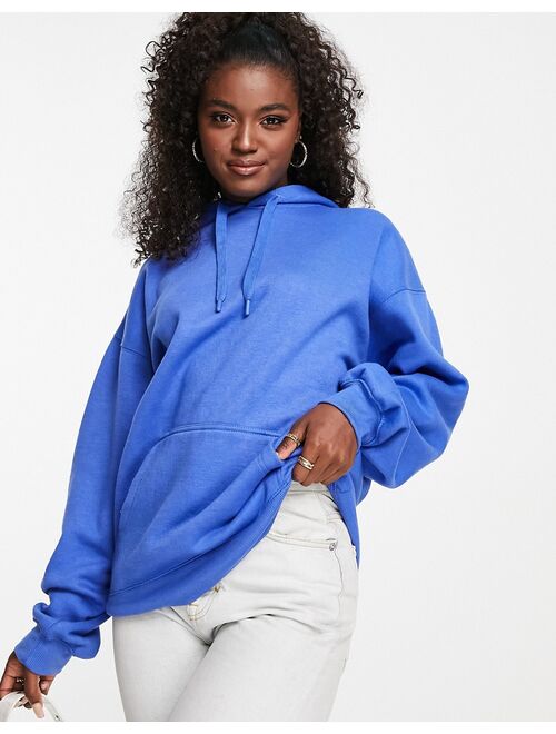 Pull&Bear oversized hoodie in off blue