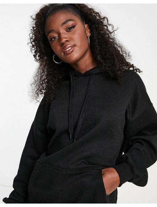 Pull&Bear oversized hoodie in black