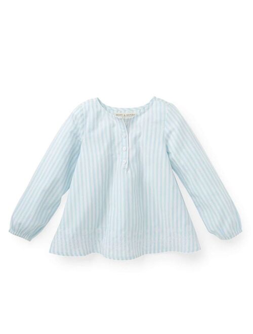 HOPE & HENRY Girls' Peasant Top With Embroidery, Infant