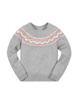 Girls' Long Sleeve Fair Isle Raglan Sweater, Infant
