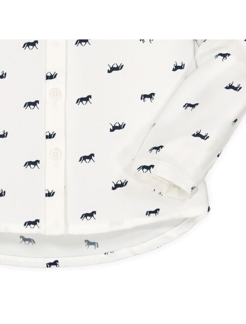 HOPE & HENRY Girls' Peter Pan Collar Top, Infant