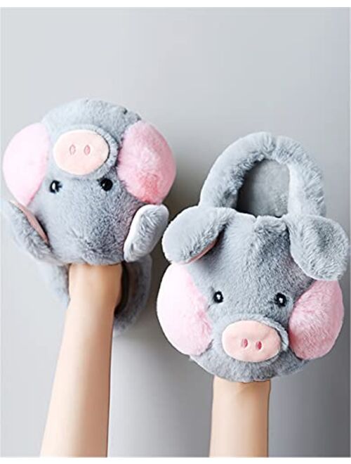 YILANLAN Adult Cotton Slippers PIg Slippers Home Slippers Plush Slippers Animal Slippers