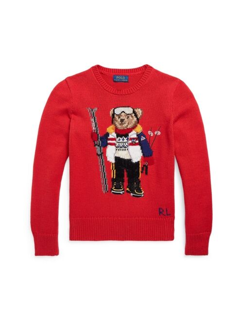 POLO RALPH LAUREN Big Girls Polo Bear Cotton-Wool Sweater
