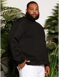 Extended Sizes Men Solid Sweatshirt