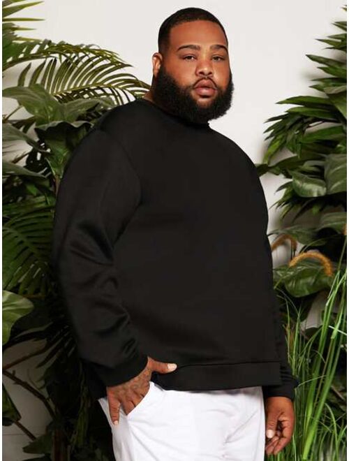 Shein Extended Sizes Men Solid Sweatshirt