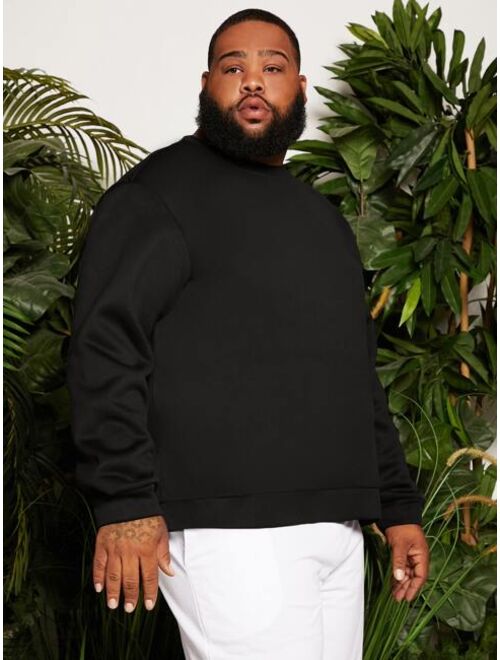 Shein Extended Sizes Men Solid Sweatshirt