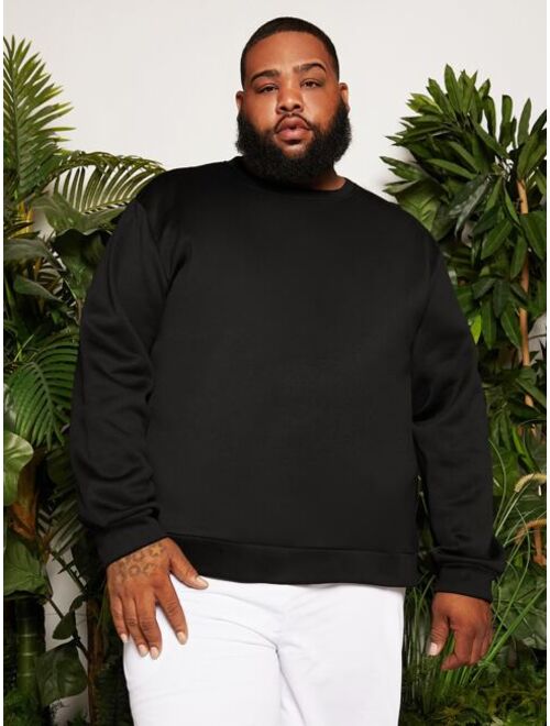 Shein Extended Sizes Men Solid Sweatshirt