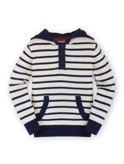 Boys' Long Sleeve Hooded Henley Pullover Sweater with Kanga Pocket, Kids