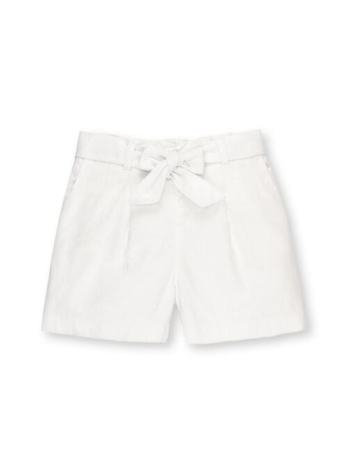 HOPE & HENRY Girls' Linen Pull-On Paperbag Shorts, Toddler