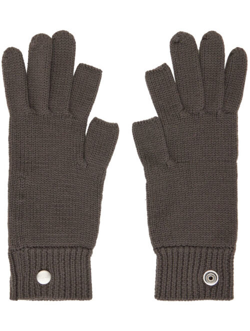 RICK OWENS Gray Cashmere Touchscreen Gloves