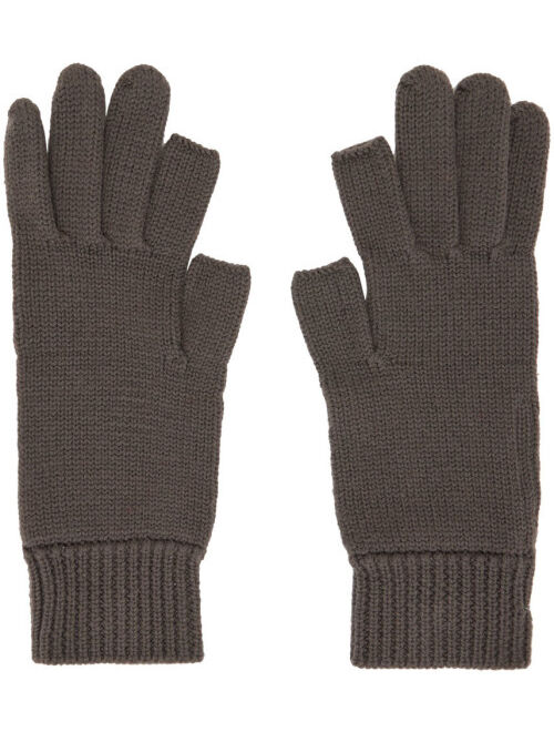 RICK OWENS Gray Cashmere Touchscreen Gloves