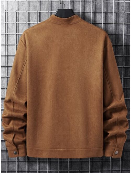 Shein Men Zip Up Suedette Jacket