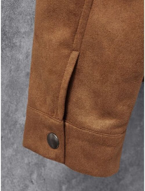 Shein Men Zip Up Suedette Jacket