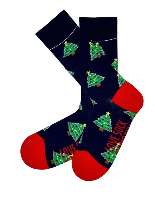 LOVE SOCK COMPANY Men's Christmas Ornament Tree Novelty Crew Socks