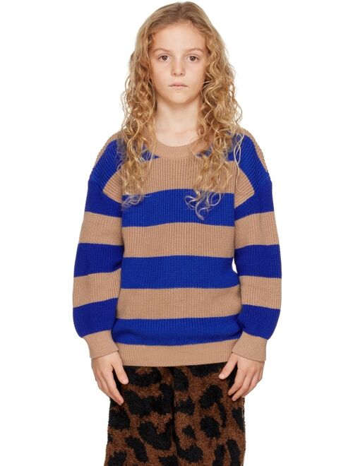 DAILY BRAT Kids Blue & Brown Charlie Sweater