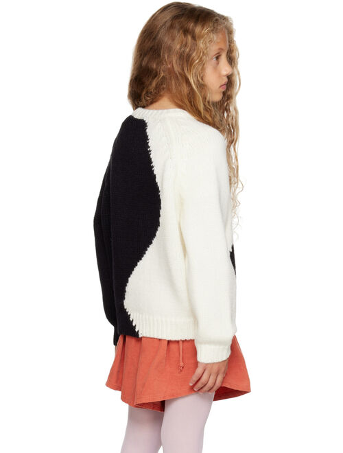 MAED FOR MINI Kids Black & White Perky Polar Bear Sweater