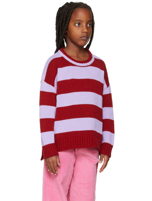 DAILY BRAT Kids Red & Purple Charlie Sweater