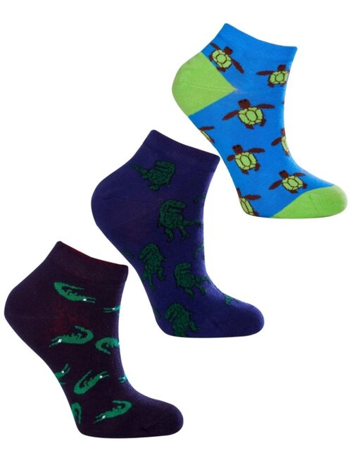 LOVE SOCK COMPANY Women's Ankle Bundle 1 W-Cotton Novelty Socks with Seamless Toe, Pack of 3