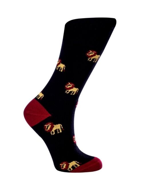 LOVE SOCK COMPANY Women's Lions W-Cotton Dress Socks with Seamless Toe Design, Pack of 1