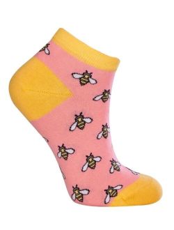 Women's Bee W-Cotton Novelty Ankle Socks with Seamless Toe, Pack of 1
