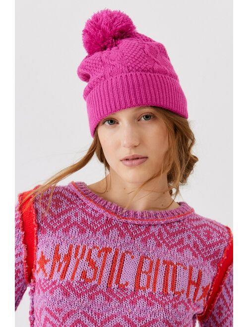 Urban Outfitters Demi Cable Knit Pom Beanie