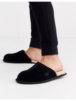 scuff sheepskin slippers in black