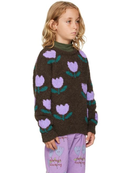 THE CAMPAMENTO Kids Brown Flowers Sweater