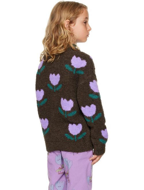 THE CAMPAMENTO Kids Brown Flowers Sweater
