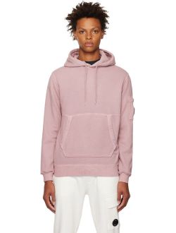 C.P. COMPANY Pink Brushed & Emerized Hoodie