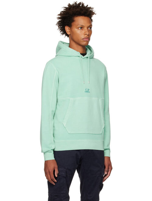 C.P. COMPANY Green Brushed & Emerized Hoodie