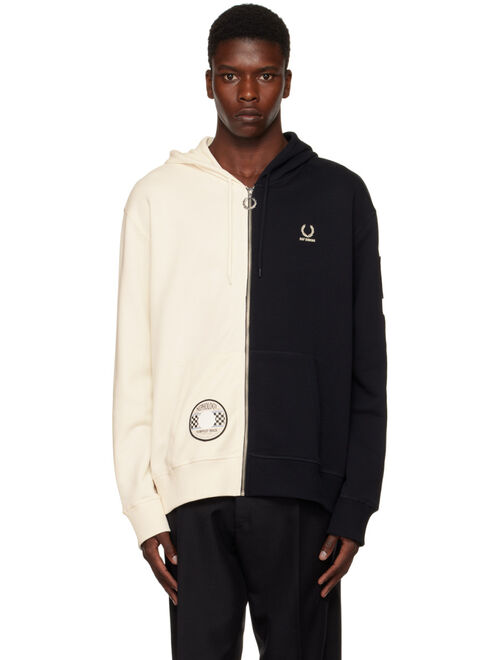 RAF SIMONS Black & Off-White Fred Perry Edition Patch Hoodie