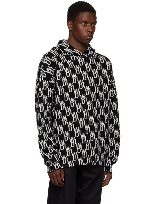 WE11DONE Black Jacquard Hoodie