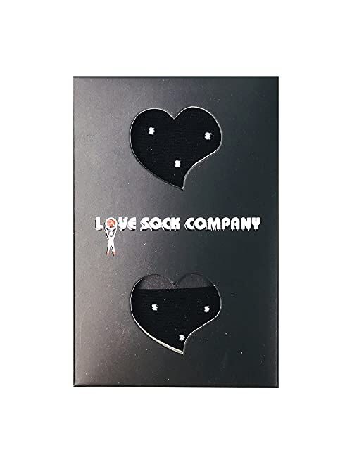 Love Sock Company Individually gift boxed groomsmen dress socks with mini polka dots. Premium organic cotton