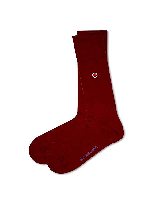 3 Pack Men's Burgundy Dress Socks Bundle - Solid, Argyle - Organic Cotton - Made in Europe - Love Sock Company