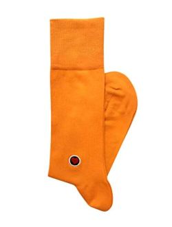 Men's Solid Bright Orange Dress Socks