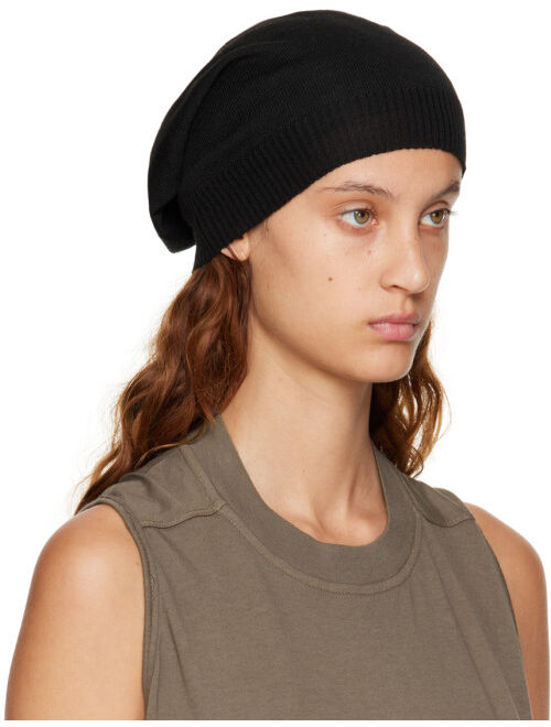 RICK OWENS Black Medium Beanie