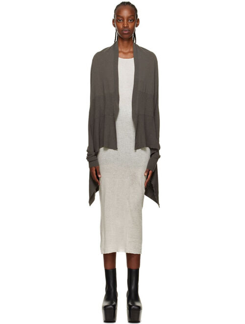 RICK OWENS Gray Wrap Cardigan