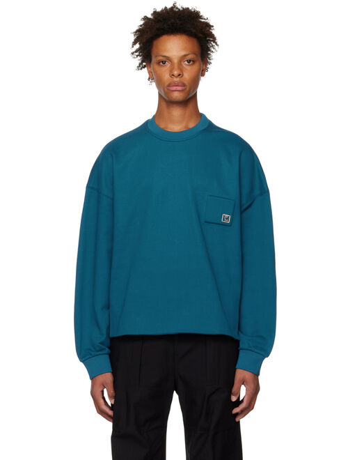 WOOYOUNGMI Blue Crop Sweatshirt