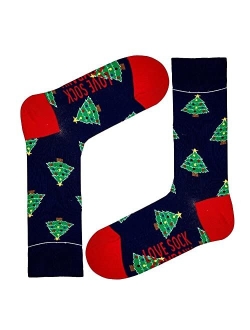 Colorful fun Christmas patterned novelty socks for men