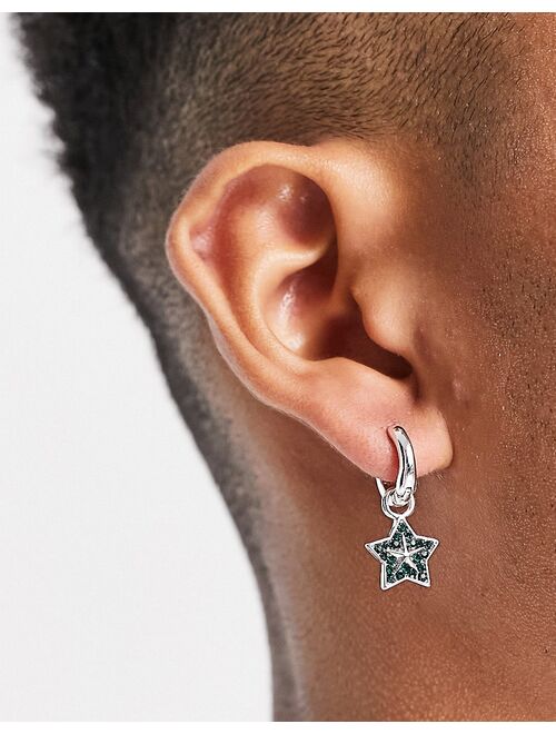 WFTW pop punk green star earring set in silver