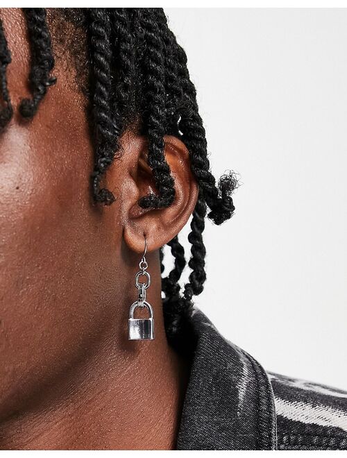 Faded Future padlock earrings in silver