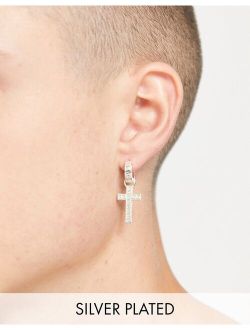 Earrings ASOS DESIGN ASOS DESIGN hoop earrings with Greek wave in real silver plate