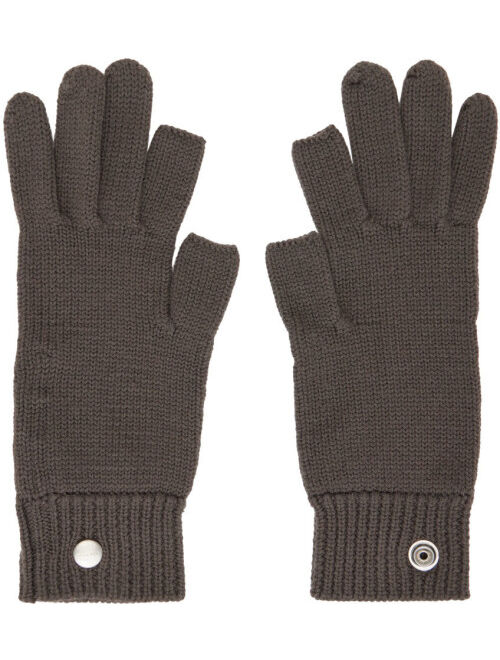 RICK OWENS Gray Wool Touchscreen Gloves