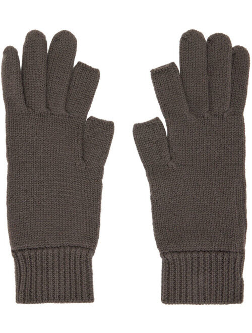 RICK OWENS Gray Wool Touchscreen Gloves