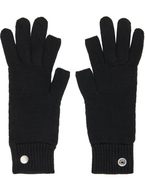 RICK OWENS Black Wool Touchscreen Gloves