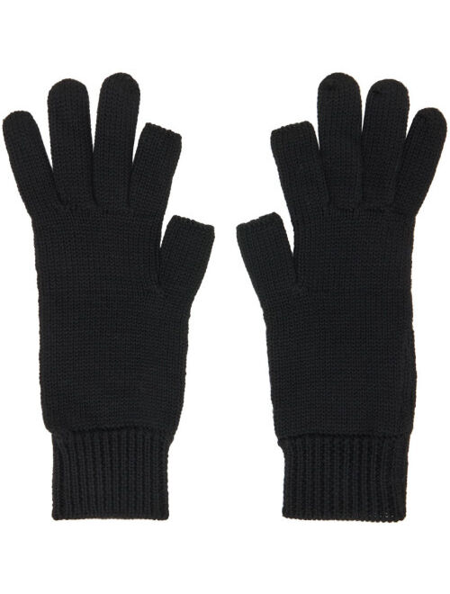 RICK OWENS Black Wool Touchscreen Gloves