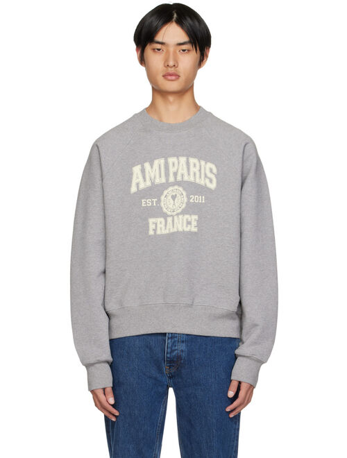 AMI ALEXANDRE MATTIUSSI Gray 'Ami Paris' Sweatshirt