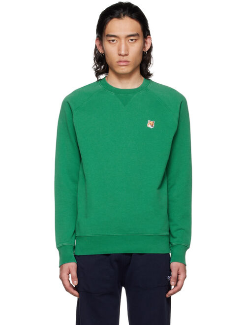 MAISON KITSUNE Green Fox Head Sweatshirt