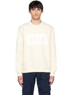Off-White Felpa Cotton Graphic Long Sleeve Pullover Sweatshirt