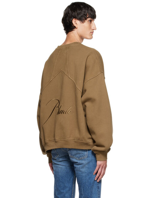 RHUDE Brown Embroidered Sweatshirt